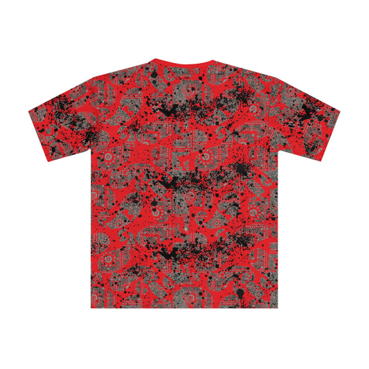 Red Phoenix Graphic T-Shirt — 'Everything's' Tribal Grunge All-Over Print
