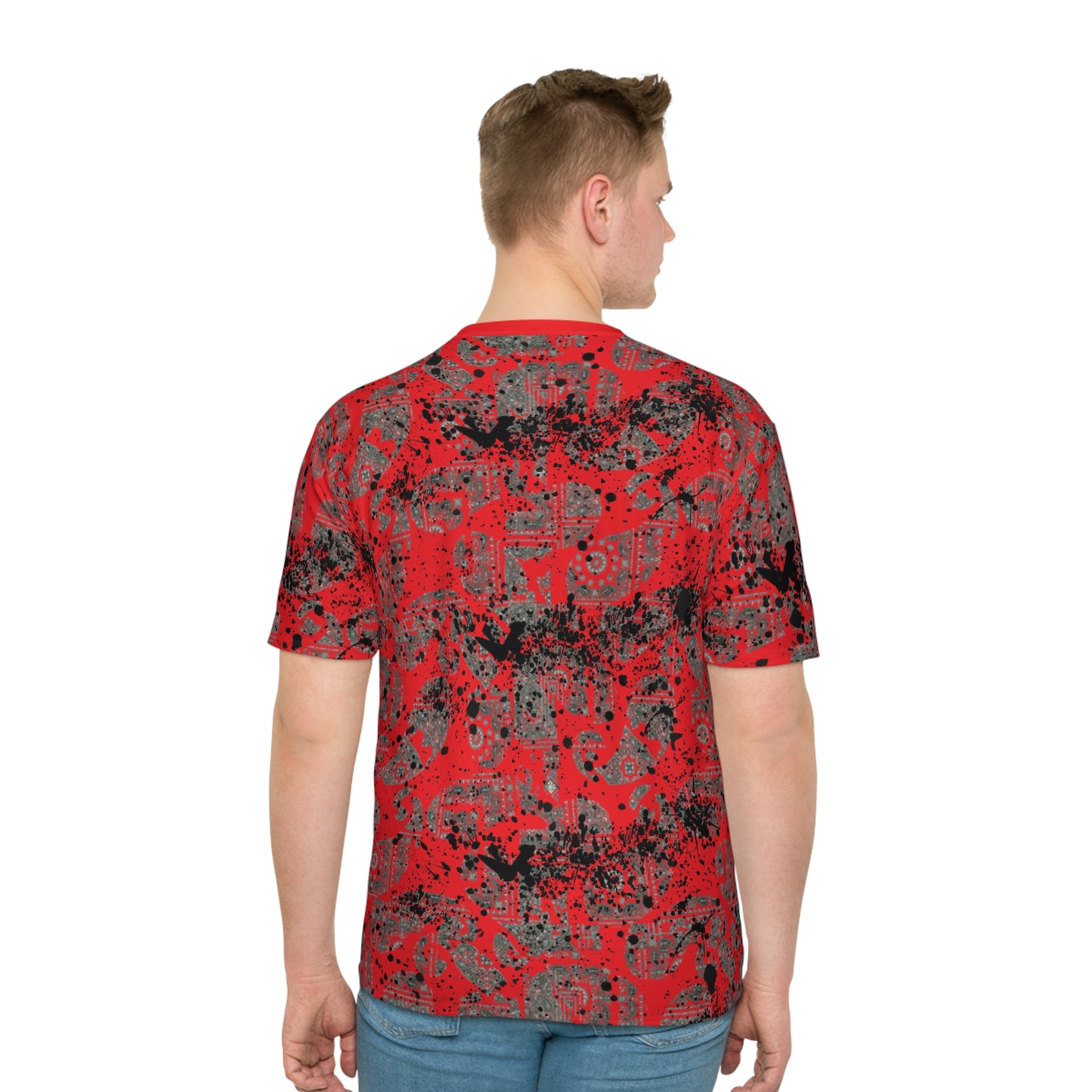 Red Phoenix Graphic T-Shirt — 'Everything's' Tribal Grunge All-Over Print