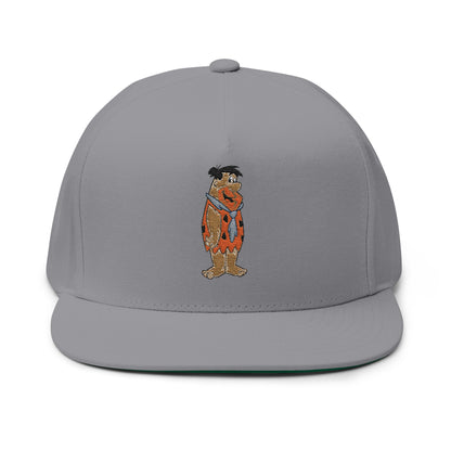 Pins and patches Vintage Cartoon Character Flat Bill Cap - Embroidered Flintstones Design