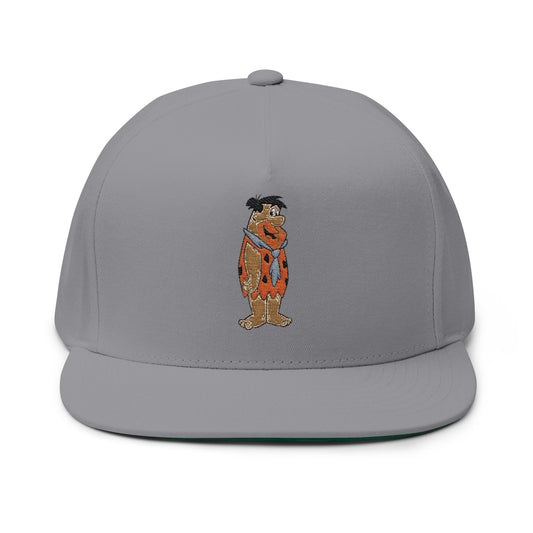 Pins and patches Vintage Cartoon Character Flat Bill Cap - Embroidered Flintstones Design