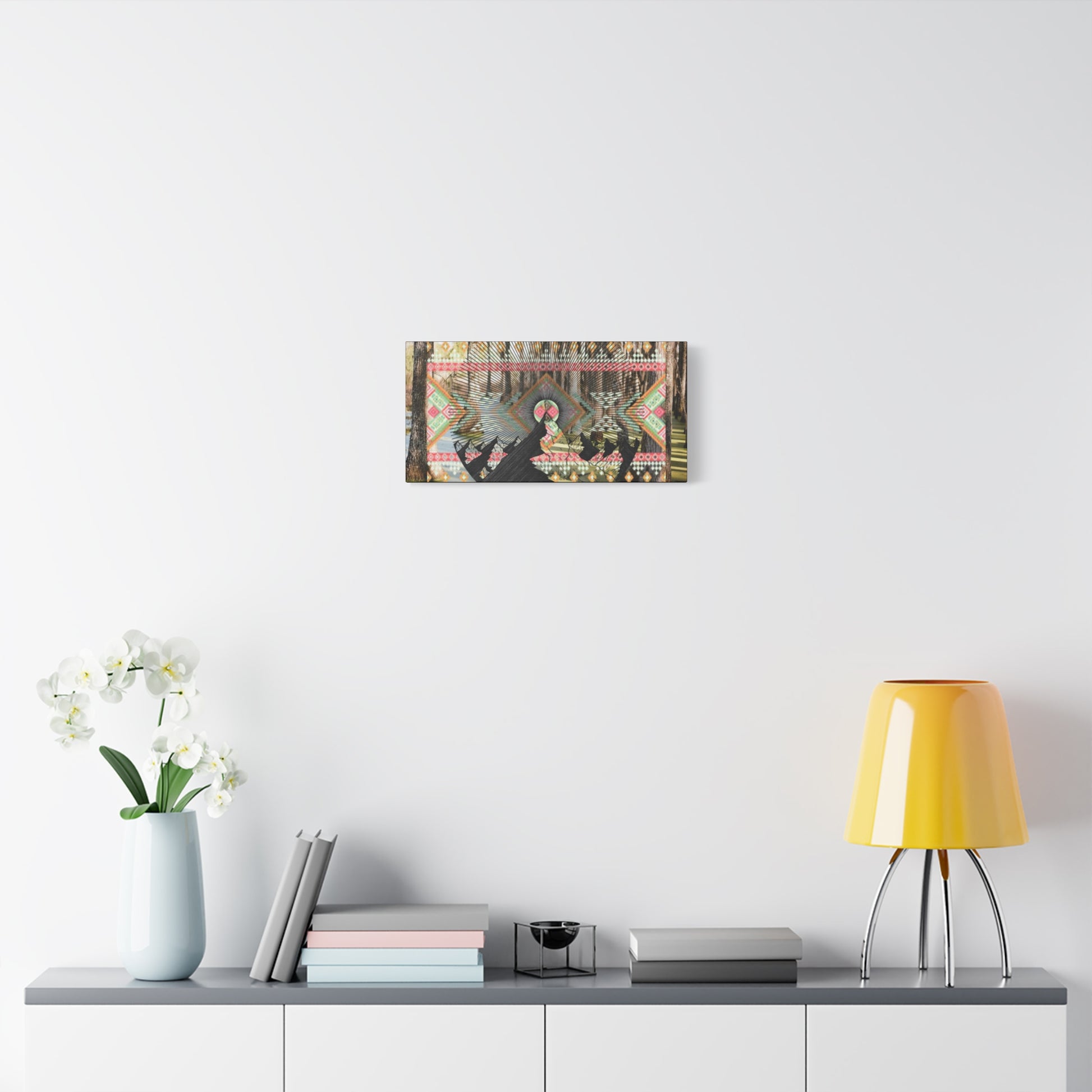 Artistic Matte Canvas Print, Nature Wall Art, Bohemian Home Decor, Forest Landscape Decor, Tribal Design, Gift for Nature Lovers