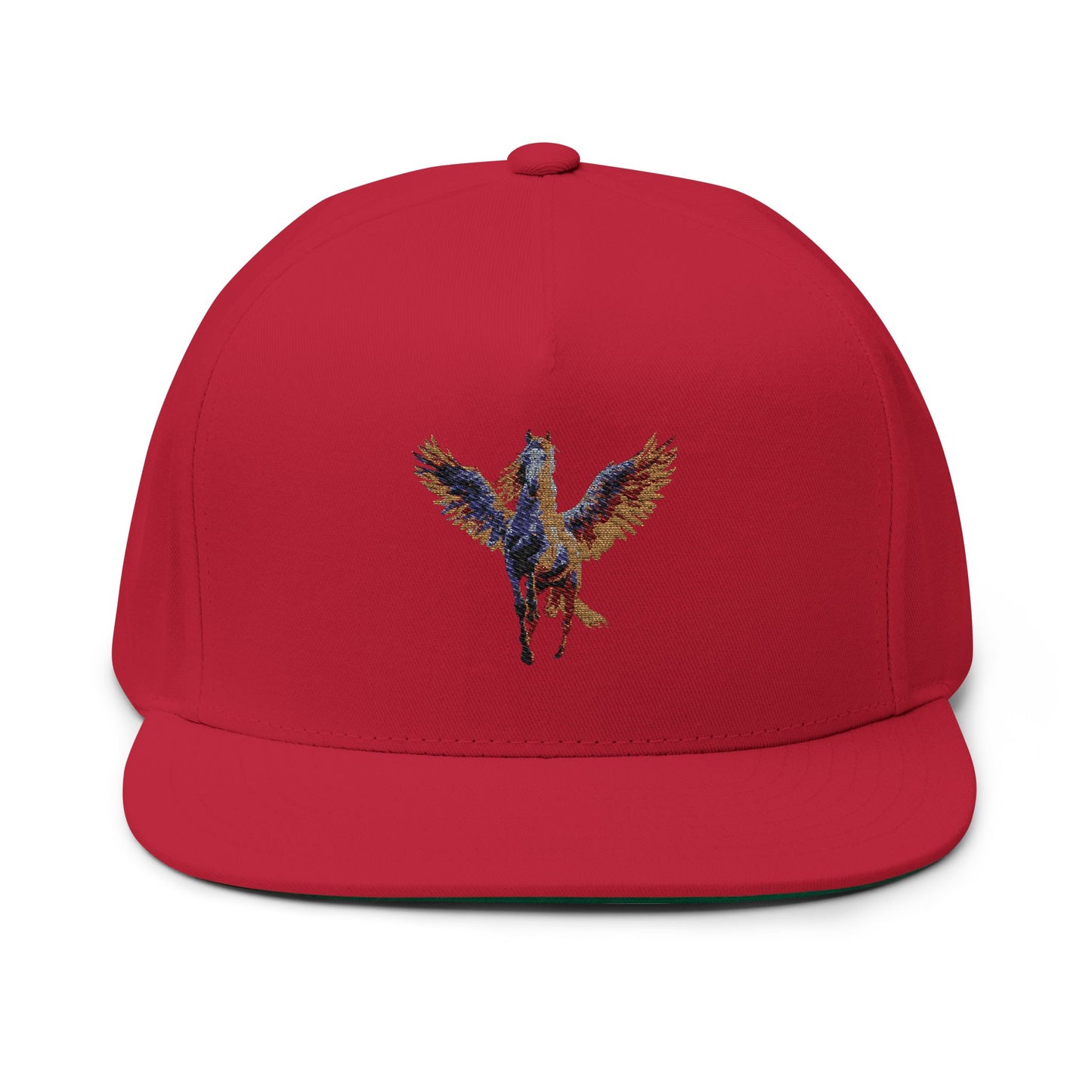 Majestic Pegasus Flat Bill Cap, Embroidered Snapback Hat, Casual Wear, Gifts for Horse Lovers, Unique Headwear