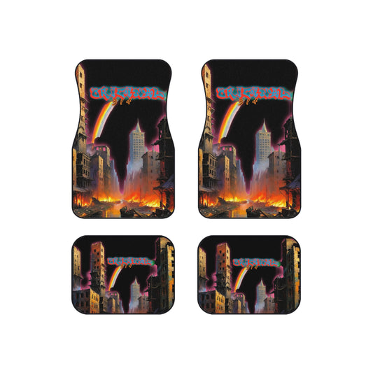 Colorful Retro Car Mats Set, Vibrant Floor Mats, Stylish Auto Accessories, Unique Gift for Car Lovers, Car Decor, Automotive Interior