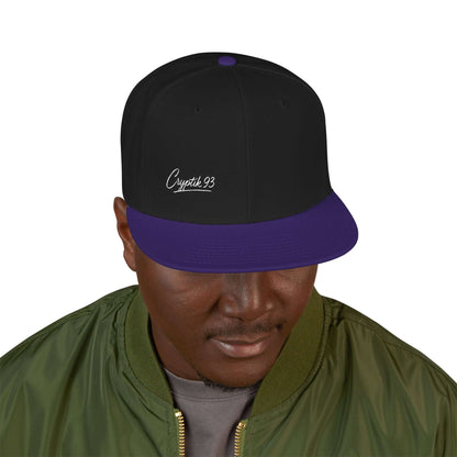 Embroidered Snapback Hat – Minimal Side Logo Flat Brim Cap