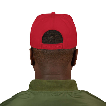 Embroidered Snapback Hat – Minimal Side Logo Flat Brim Cap