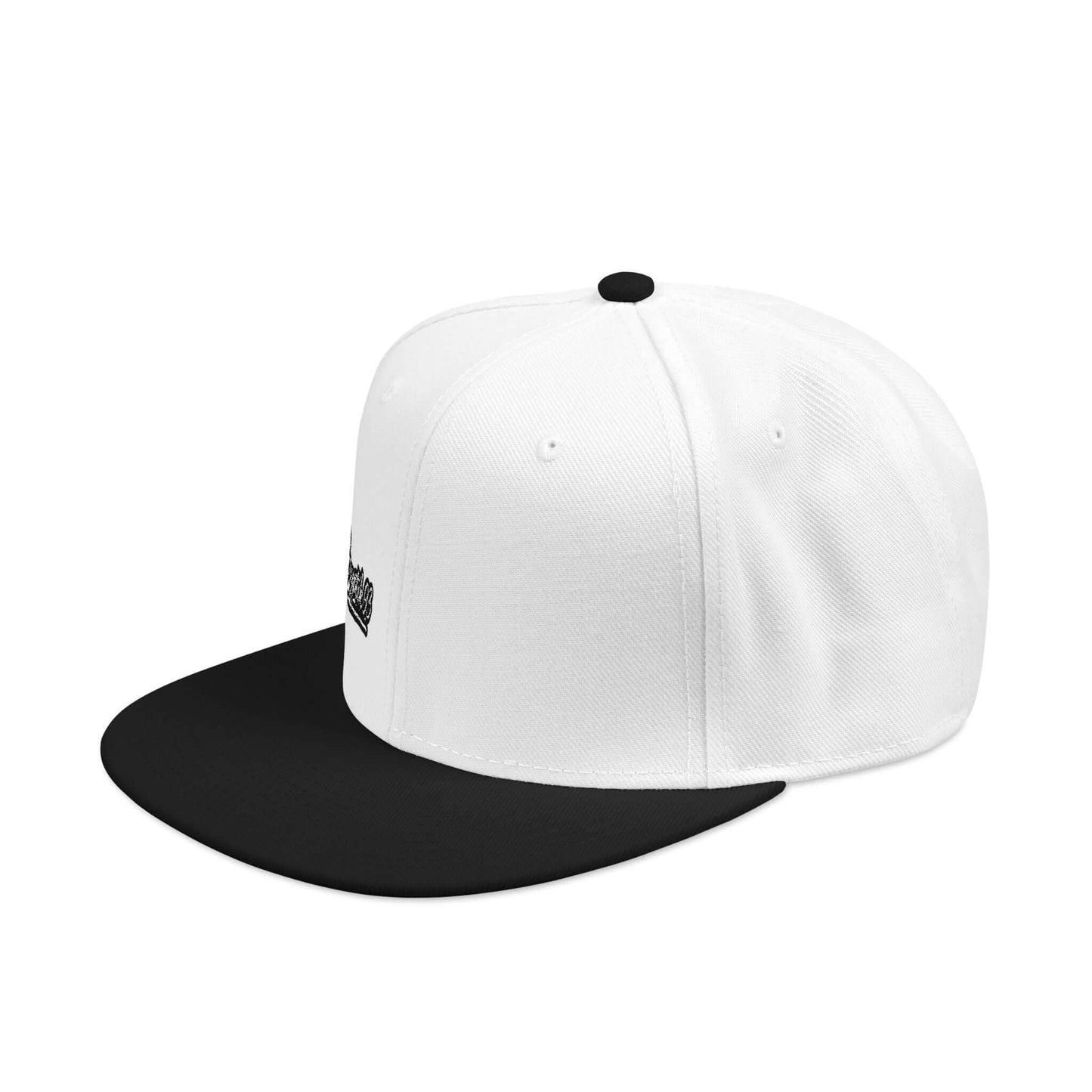 Embroidered Snapback Hat – Minimal Side Logo Flat Brim Cap