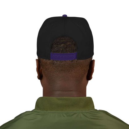 Embroidered Snapback Hat – Minimal Side Logo Flat Brim Cap