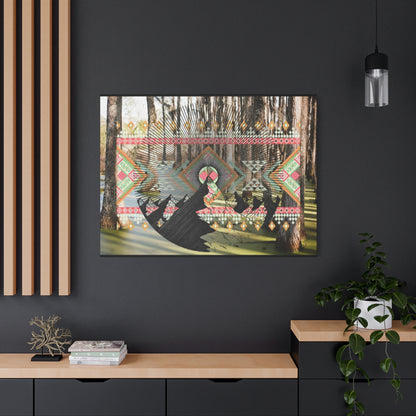 Artistic Matte Canvas Print, Nature Wall Art, Bohemian Home Decor, Forest Landscape Decor, Tribal Design, Gift for Nature Lovers