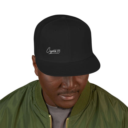 Embroidered Snapback Hat – Minimal Side Logo Flat Brim Cap