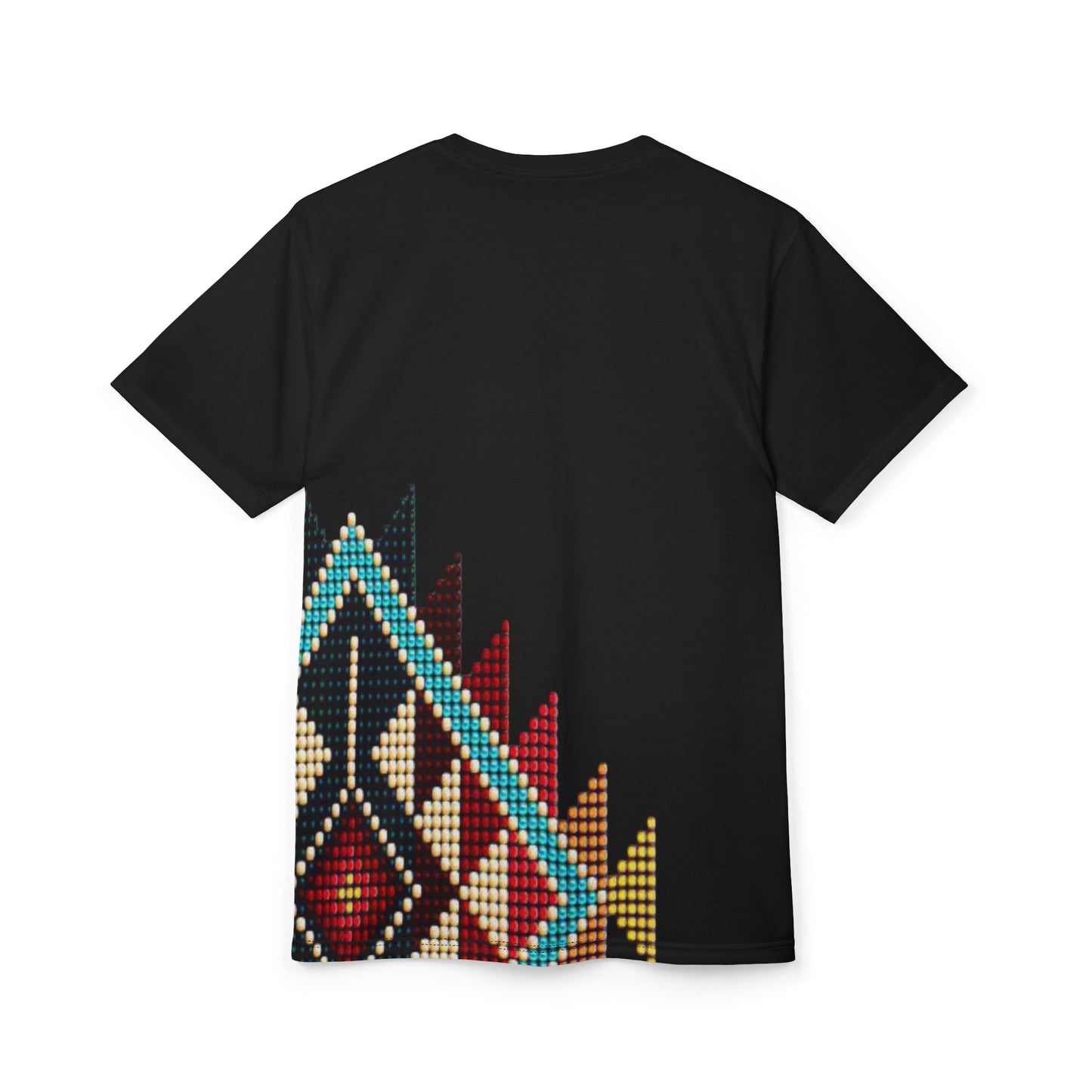 Vibrant Unisex Cut & Sew Graphic Tee - Colorful Geometric Design