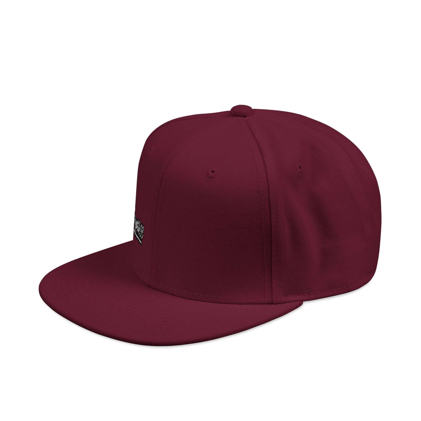 Embroidered Snapback Hat – Minimal Side Logo Flat Brim Cap