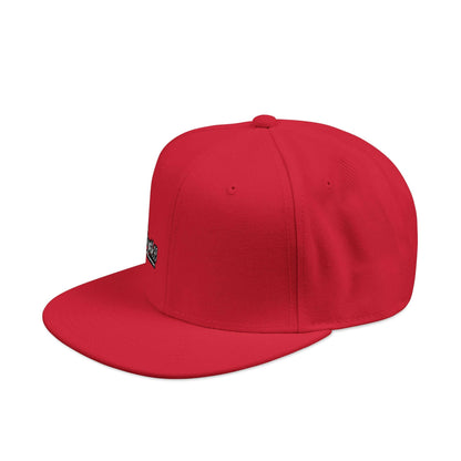 Embroidered Snapback Hat – Minimal Side Logo Flat Brim Cap