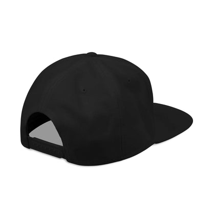 Embroidered Snapback Hat – Minimal Side Logo Flat Brim Cap