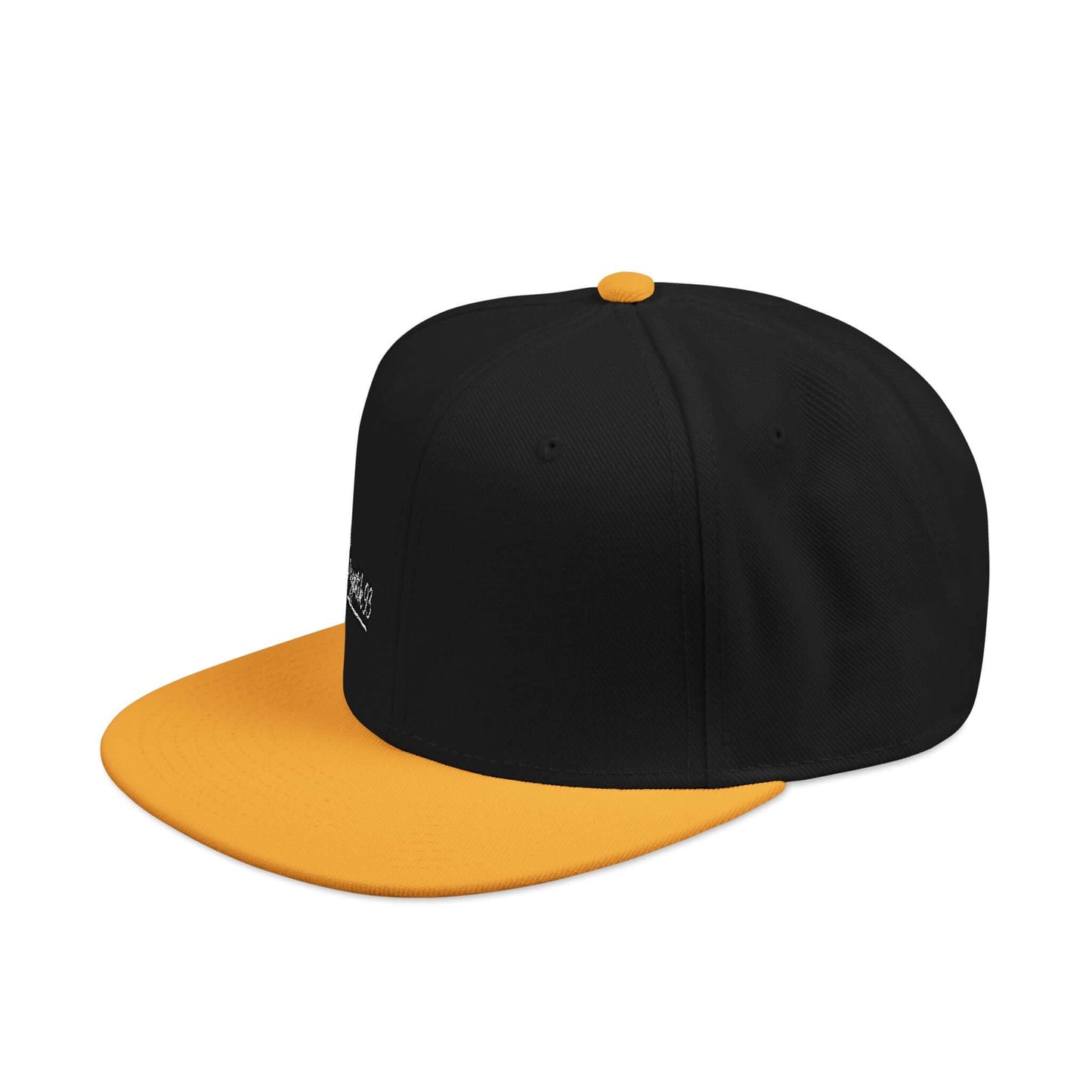 Embroidered Snapback Hat – Minimal Side Logo Flat Brim Cap