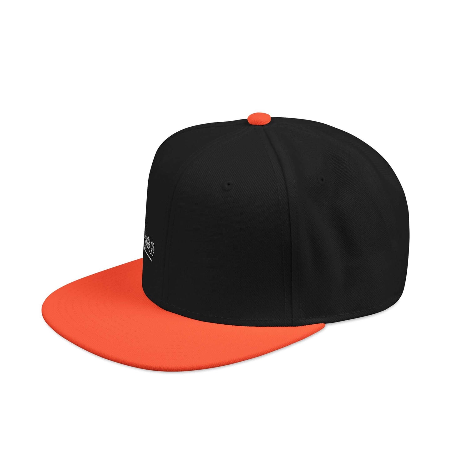 Embroidered Snapback Hat – Minimal Side Logo Flat Brim Cap