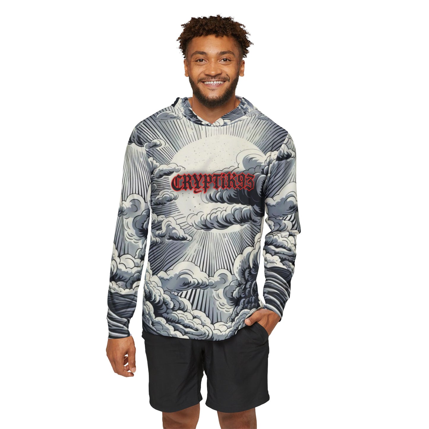 Cloudscape Hoodie with "CRYPTIK93" Gothic Script