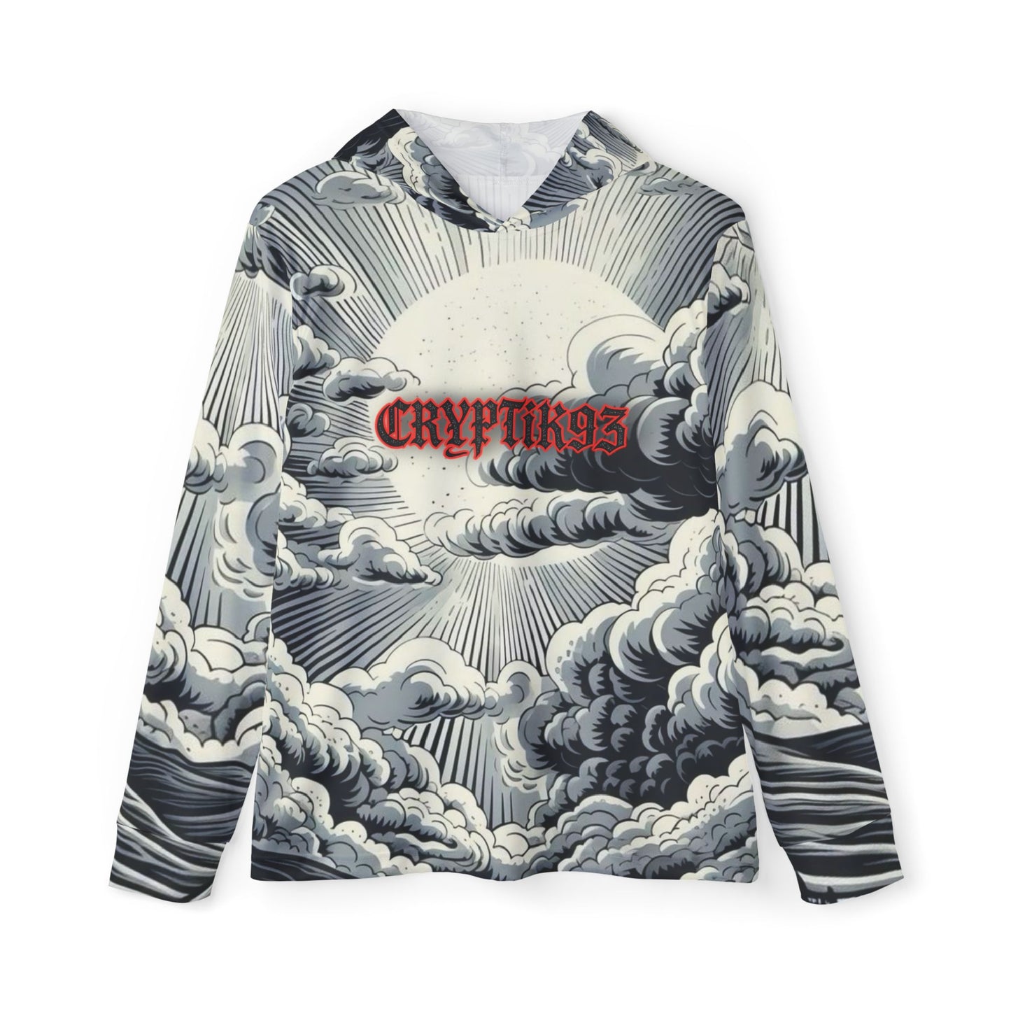 Cloudscape Hoodie with "CRYPTIK93" Gothic Script