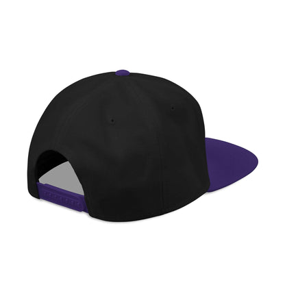 Embroidered Snapback Hat – Minimal Side Logo Flat Brim Cap