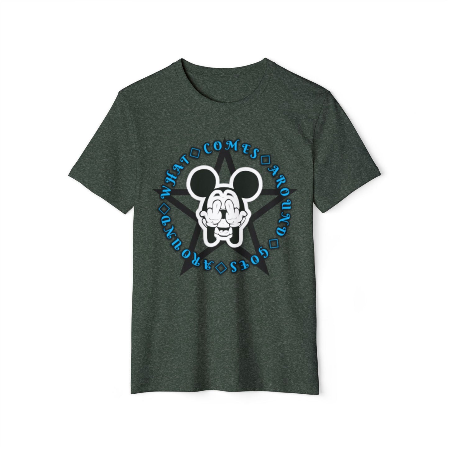 Graphic T-Shirt Bad Mickey Mouse Flipping the Bird Unisex Recycled Organic