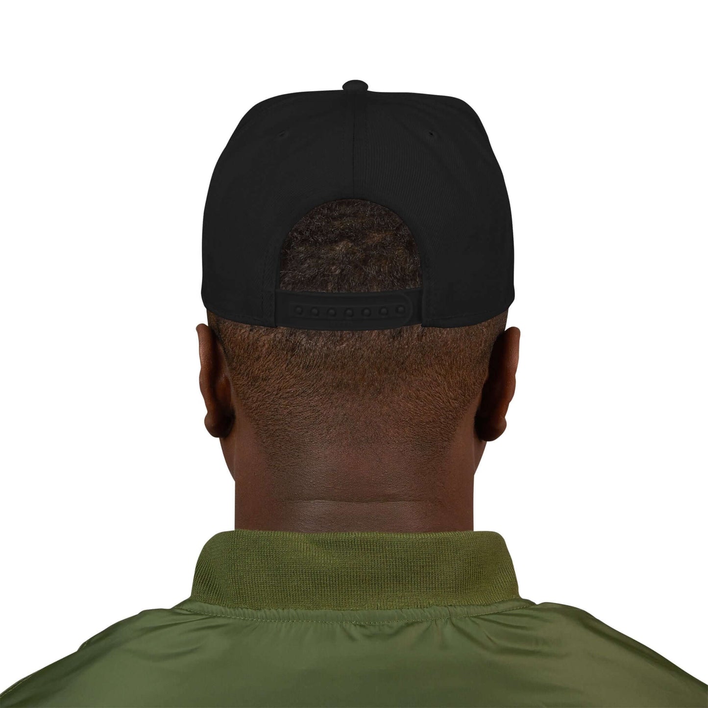 Embroidered Snapback Hat – Minimal Side Logo Flat Brim Cap