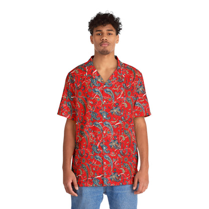 Vintage Paisley Hawaiian Shirt for Men — Tropical Floral AOP Button-Up
