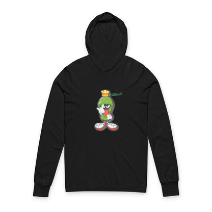 Hooded Tee - Bad Marvin the Martian Flipping the Bird Art