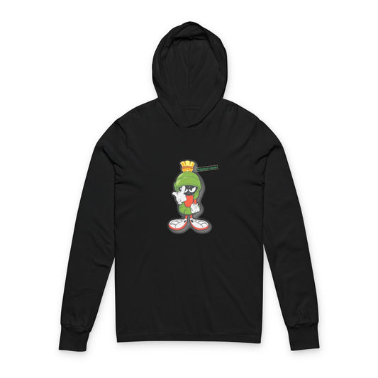 Hooded Tee - Bad Marvin the Martian Flipping the Bird Art