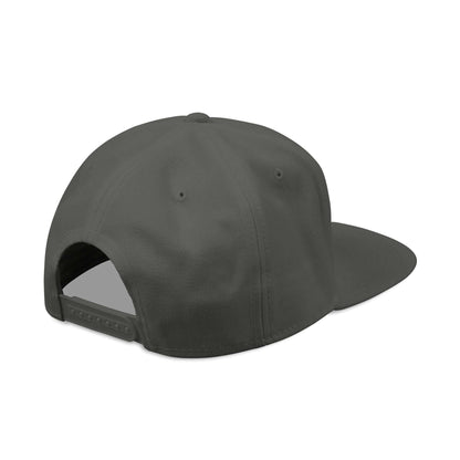 Embroidered Snapback Hat – Minimal Side Logo Flat Brim Cap