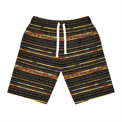 Trendy Athletic Long Shorts | Colorful Geometric Print, Fitness Gear, Summer Style, Beach Wear, Workout Shorts