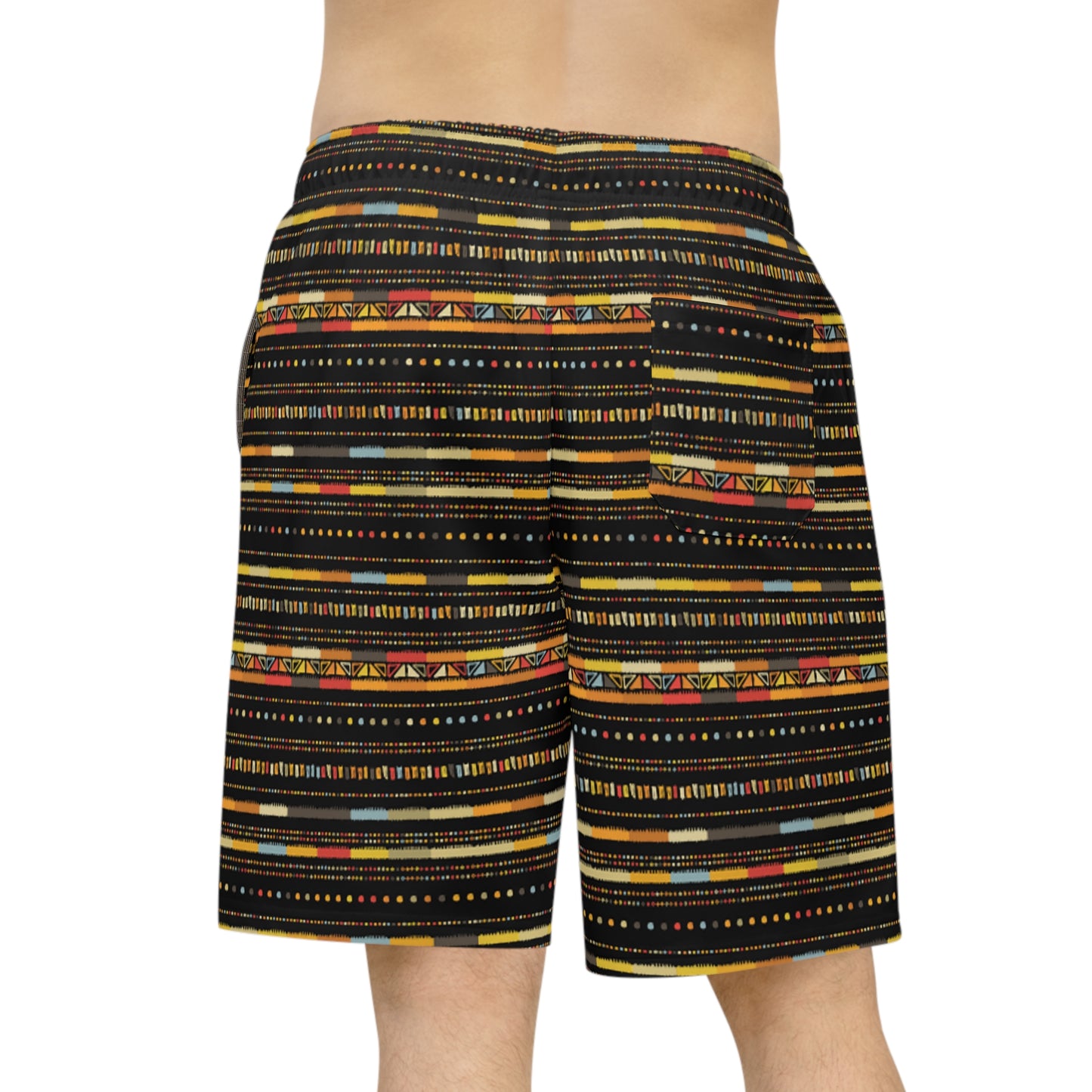 Trendy Athletic Long Shorts | Colorful Geometric Print, Fitness Gear, Summer Style, Beach Wear, Workout Shorts