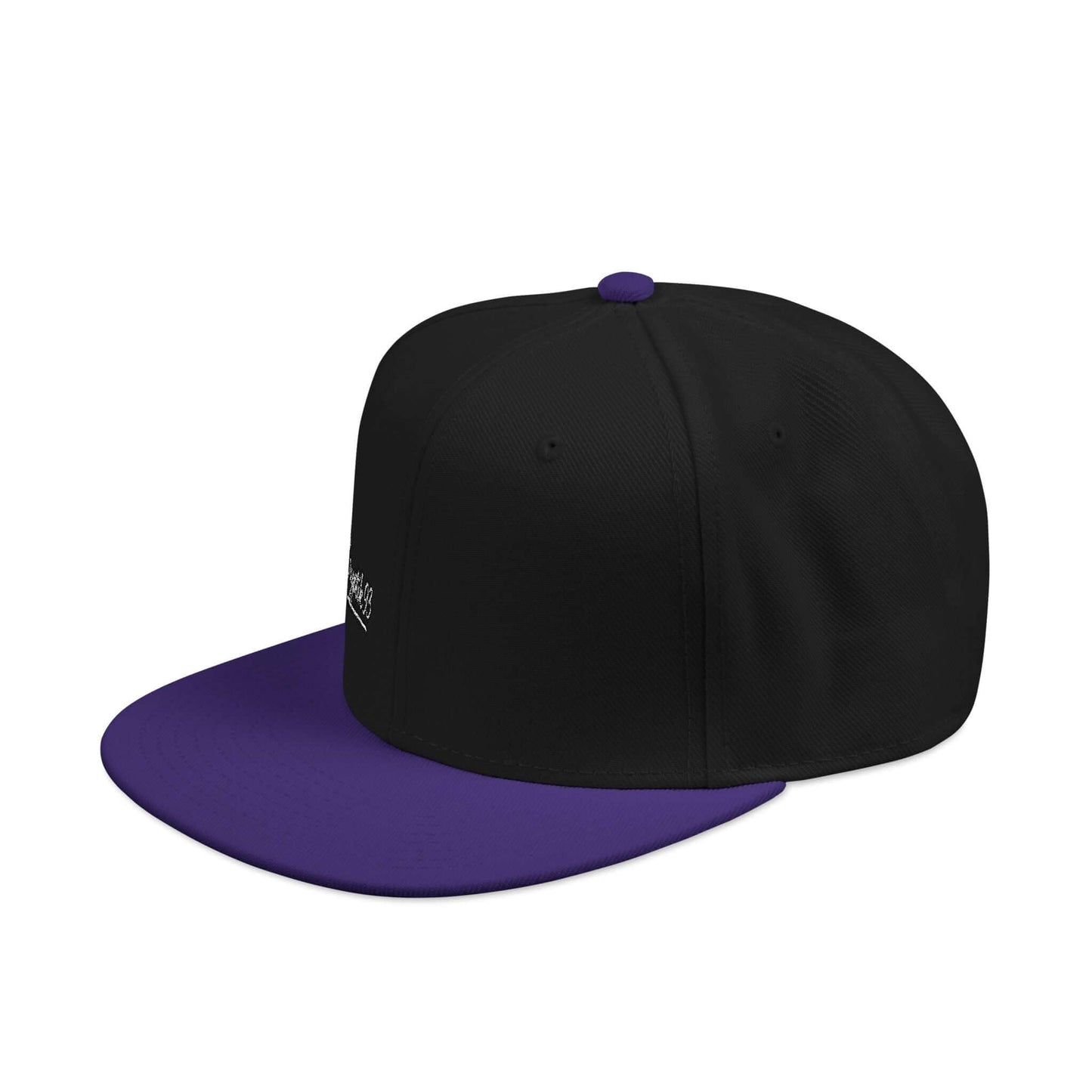 Embroidered Snapback Hat – Minimal Side Logo Flat Brim Cap