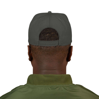Embroidered Snapback Hat – Minimal Side Logo Flat Brim Cap