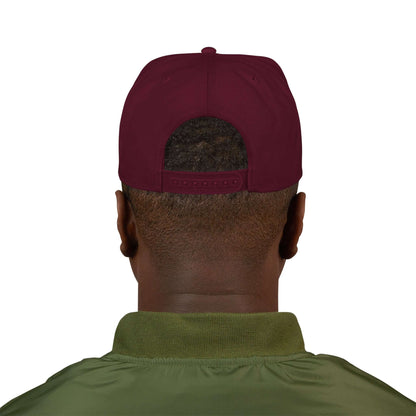 Embroidered Snapback Hat – Minimal Side Logo Flat Brim Cap