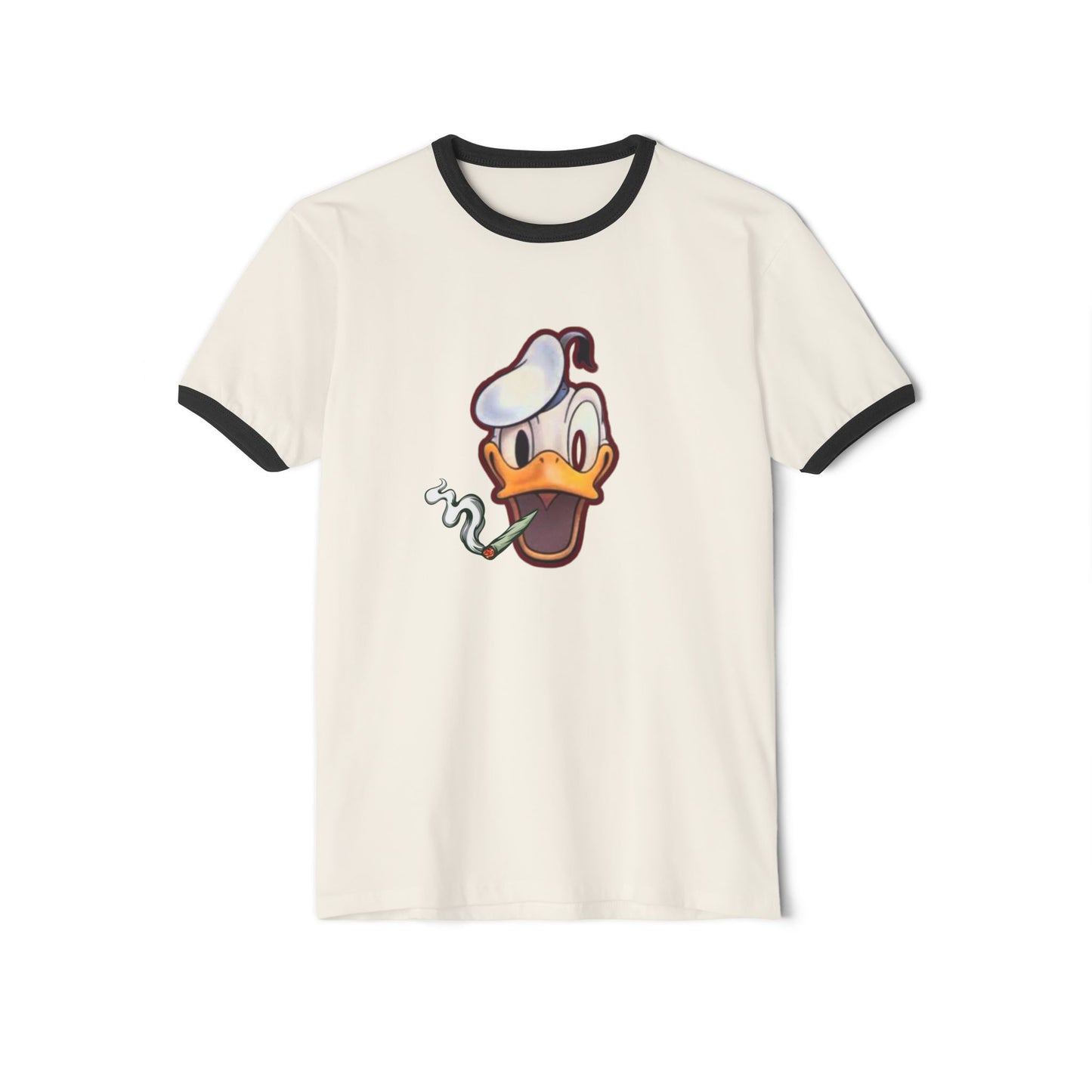 Ringer T-Shirt with Fun Donald Duck and Bad Mickey Mouse Design
