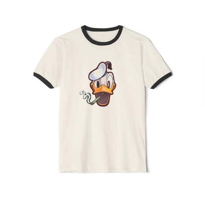 Ringer T-Shirt with Fun Donald Duck and Bad Mickey Mouse Design