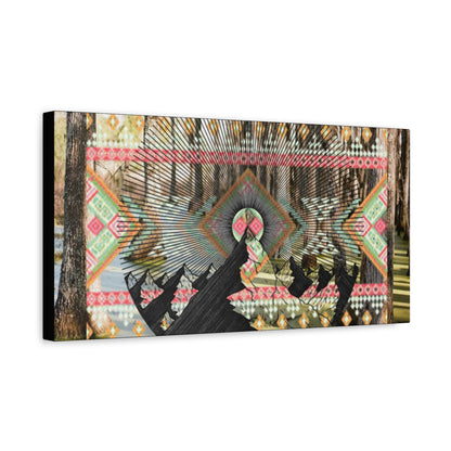 Artistic Matte Canvas Print, Nature Wall Art, Bohemian Home Decor, Forest Landscape Decor, Tribal Design, Gift for Nature Lovers