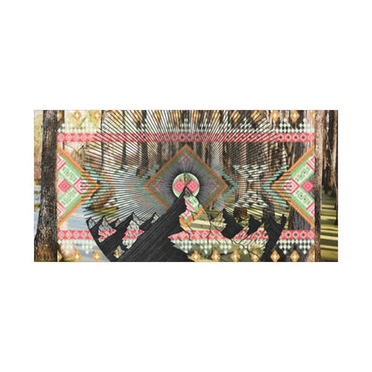 Artistic Matte Canvas Print, Nature Wall Art, Bohemian Home Decor, Forest Landscape Decor, Tribal Design, Gift for Nature Lovers