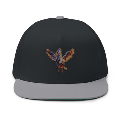 Majestic Pegasus Flat Bill Cap, Embroidered Snapback Hat, Casual Wear, Gifts for Horse Lovers, Unique Headwear
