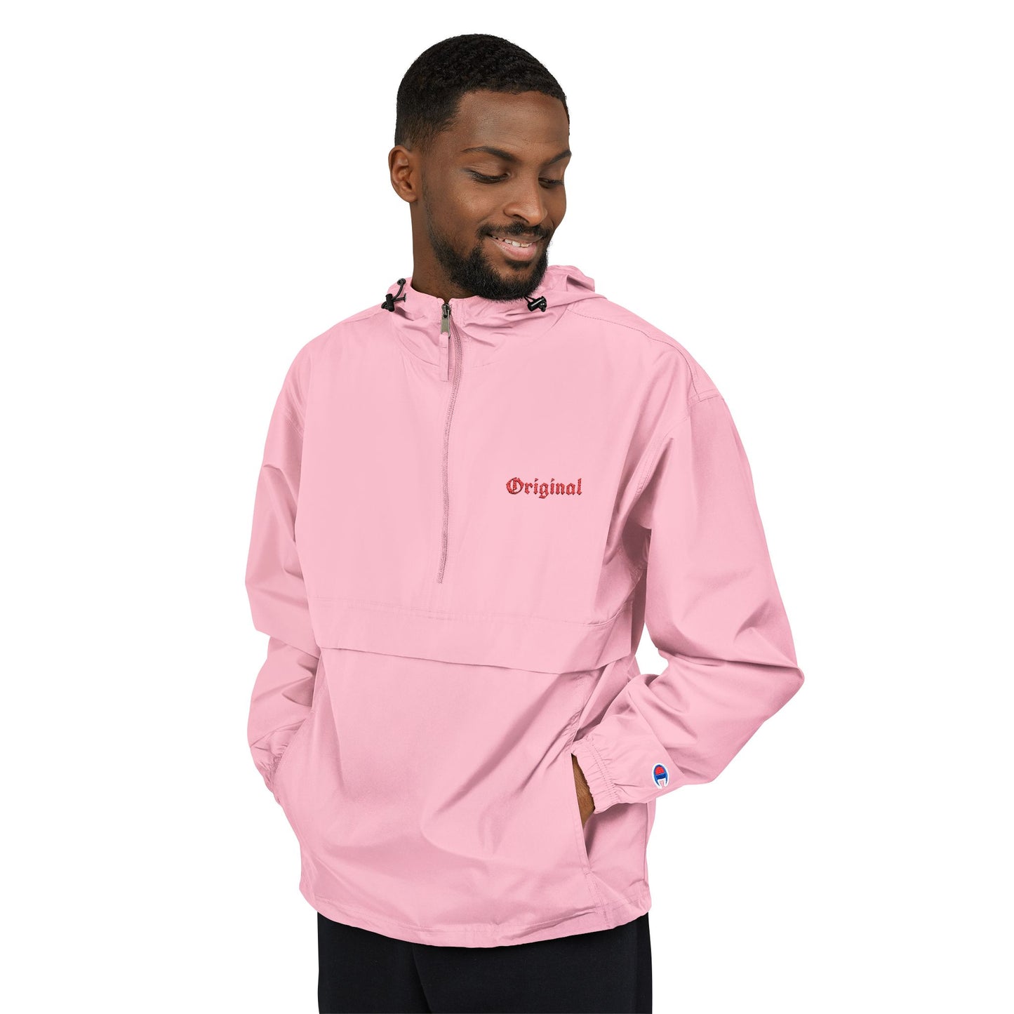 Packable Anorak Jacket - Bright Orange with Original Design