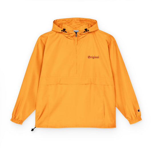 Packable Anorak Jacket - Bright Orange with Original Design