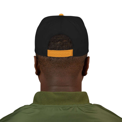 Embroidered Snapback Hat – Minimal Side Logo Flat Brim Cap