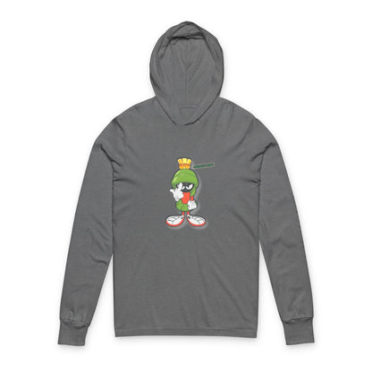 Hooded Tee - Bad Marvin the Martian Flipping the Bird Art