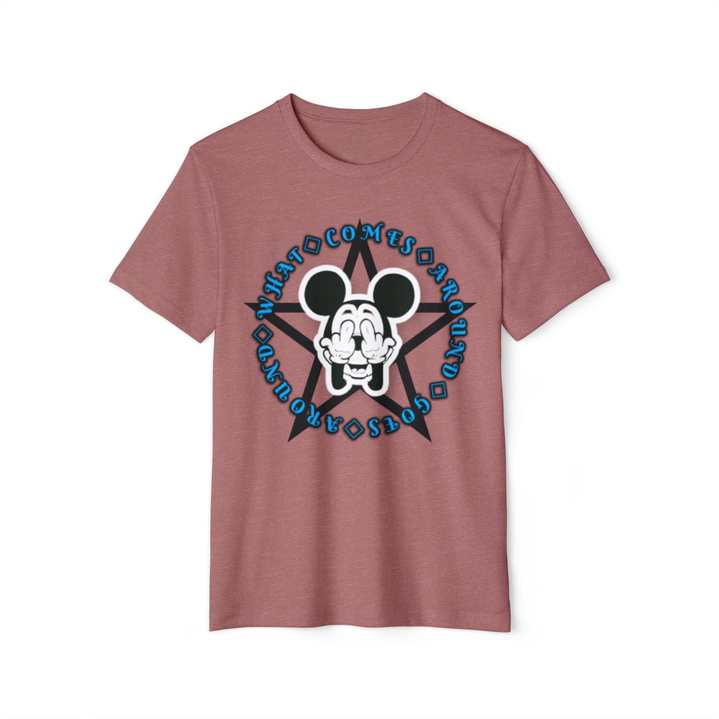 Graphic T-Shirt Bad Mickey Mouse Flipping the Bird Unisex Recycled Organic